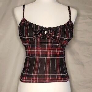 Red and Black Livi Y2K Plaid Tank Top